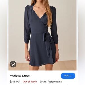 Reformation Navy Mini Dress